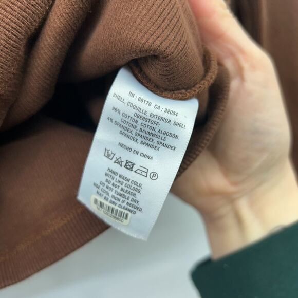 Anthropologie Neutral Brown Minimalist Ribbed Cut Out Long Sleeve Top Small - Picture 7 of 7